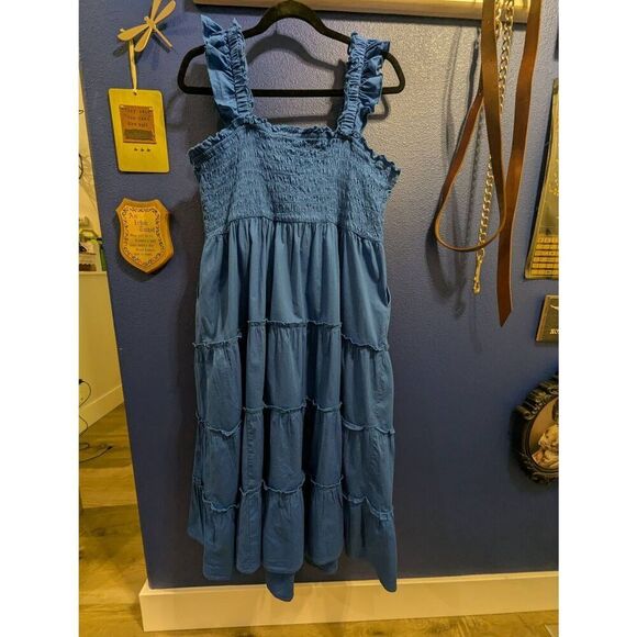 Sz 2 Torrid Popplin Tiered Midi Dress! - Picture 5 of 12